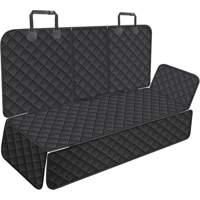Dog Car Seat Covers Pet Nonslip Bench Rear Compatible for Middle Seat Belt Fits Most Cars Trucks and SUVs MPVs Bucket ans Bench Available