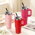 thumbnail image 5 of AQUAPHILE Insulated Tumbler with Leak-proof Lid and Straw, 30 oz Insulated Stainless Steel Coffee Mug with Handle, Travel Coffee Mug，Red, 5 of 7