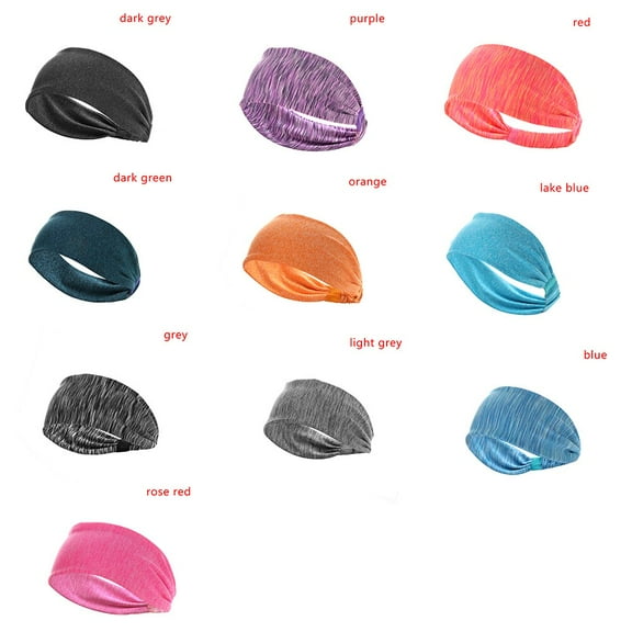 Women's Wide Sports Headband Stretch Hair Band Running Yoga Elastic Sweatband(Purple)