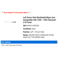 thumbnail image 2 of Left Driver Side Windshield Wiper Arm - Compatible with 1960 - 1966 Chevy C10 Panel 1961 1962 1963 1964 1965, 2 of 2