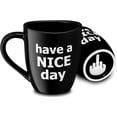 thumbnail image 1 of Rolig kaffemugg med långfinger på botten 410 ml., 1 of 5