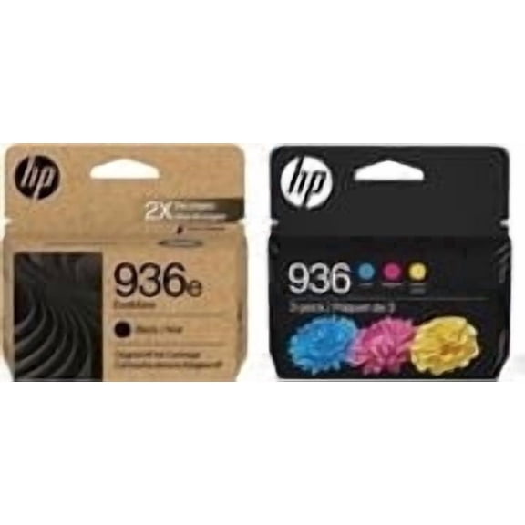 HP Original 936e Black EvoMore Ink / 936 Tri-Color Ink Cartridges (2-Pack)