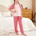 thumbnail image 7 of Amidoa Girls 2 Piece Outfits Summer Clothes Short Sleeve Cute T-Shirt and Casual Shorts Kids Clothing Sets Pink Size 11, 7 of 7