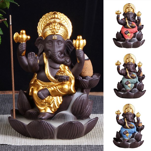 Gwong Decoración hogareña Lord Ganesha India Elefante Dios retorno de incienso Incendio Holder Holder Decoración de regalo Gwong 21023936