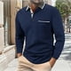 thumbnail image 1 of pstuiky Camisas casuales de manga larga para hombre, Camisa informal de verano de manga larga con solapa y botones para hombre Tops de talla grande para hombre l, 1 of 7