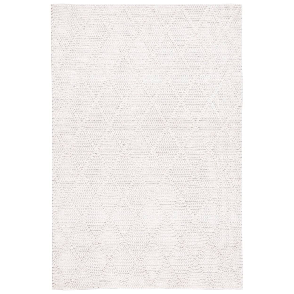 SAFAVIEH Natura Tracery Geometric Diamonds Wool Area Rug, Ivory, 6' x 6' Round