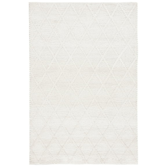 SAFAVIEH Natura Tracery Geometric Diamonds Wool Area Rug, Ivory, 5' x 8'