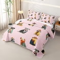 thumbnail image 3 of Homewish Cute Pet Dogs Quilt Full,Lovely Animal Full Bedspread Sets,Pink,3-Piece, 3 of 7