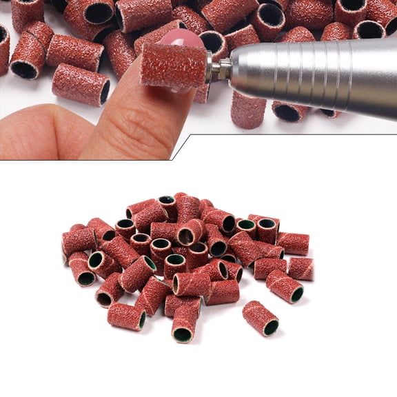 100x Nail Sanding Bands 80/120/150/180/240Grit Nail Drill Sanding Bands Sanding Bands for Nail Remove Gel Nails Cuticles
