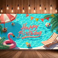 thumbnail image 4 of Colorful Design Happy Birthday Banner Beach Theme Inflatable Flamingo Tropical Flowers Pool Elements for Summer Party Beach Celebration Holiday Decor, 4 of 7