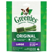 Greenies Original Dental Treats for Dogs, Large, 50-100 lbs, 4 count, 6 oz