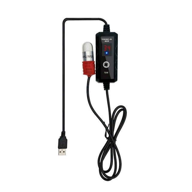 USB Small Fish Tank Heater Heating Tool Heater External External Temperature Controller 15W
