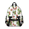 thumbnail image 3 of Strawberry and Leaf White Pattern Cute School Backpack Bag for School with Padded Back and Adjustable Shoulder Straps 15.25"x11.5"x5.25", 3 of 5