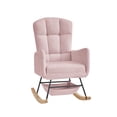 thumbnail image 4 of Leumius Teddy Rocking Accent Chair,High Backrest Upholstered Armchair Reading Chair for Reading,Bedroom,Living Room,Pink, 4 of 8