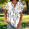 thumbnail image 2 of successthop Tunic Tops for Women Oversized V Neck with Button Shirts Short Raglan Sleeve T Shirt Print Clothes Black 2XL, 2 of 6
