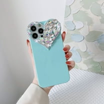 Allytech Stylish Case for iPhone 12 Pro Max Love Heart Pattern Diamond Sparkle Bling Shiny Soft Shockproof Case for Girls Women For iPhone 12 Pro Max,Mint