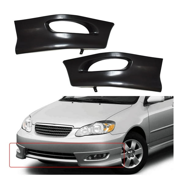 Front Bumper Lip Splitter Chin Spoiler S Style Front Wrap Angle Body Set Replacement for Toyota Corolla 2005-2008
