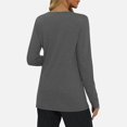 thumbnail image 3 of Tshirt Women Women's Long Sleeve Shirt Pleated Round Neck Casual Loose Fashion Tops, 3 of 6