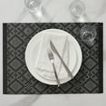 thumbnail image 5 of B. Smith Vinyl Woven Diamond Print Placemats, Black and Ivory (4 Pack) , 13" x 18", 5 of 7