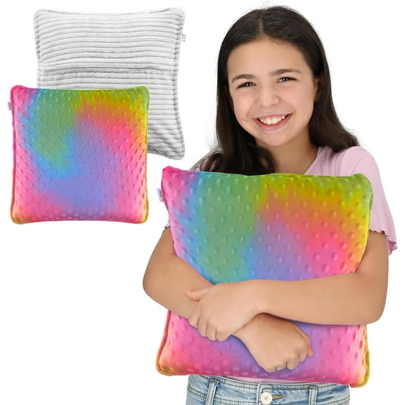 Special Supplies Vibrating Pillow Sensory Pressure Activated for Kids and Adults, 12” x 12” Plush Minky Soft Cover, Colorful