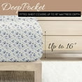thumbnail image 5 of Linen Market 4 Piece Queen Sheet Set - Breathable, Double-Brushed Patterned Cooling Sheets – Oeko-TEX Certified Ultra Soft & Wrinkle-Free 16" Deep-Pocket Queen Sheets - Easy Care Blossoms Light Blue, 5 of 7