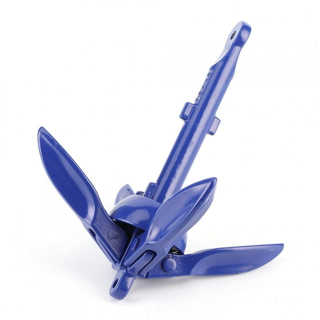 Folding Boat Grapnel, Boat Anchor Blue Compact for Raft for Canoe for Sailing Fishing Boat for Kayak