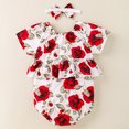 thumbnail image 4 of KaLI_store Girl Bodysuits Baby Girl Clothes Set Rainbow Romper Bodysuit Red,12-18 Months, 4 of 5