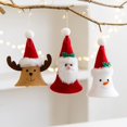 thumbnail image 1 of Adorno navideño de muñeco de nieve de tela - Decoración festiva de árbol en rojo y blanco con sonido melodioso, colgante colgante de 5,5 pulgadas para decoración navideña, 1 of 6