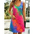 thumbnail image 4 of Butterfly Ombre Print Dress, Women's Casual Vacation Daily Wear, Sleeveless V-Neck Dress Summer Elegant, 4 of 6