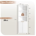 thumbnail image 4 of Ktaxon Corner Bathroom Cabinet with Fluted Double - doors, 5 - Tier Freestanding Storage, White, 4 of 9