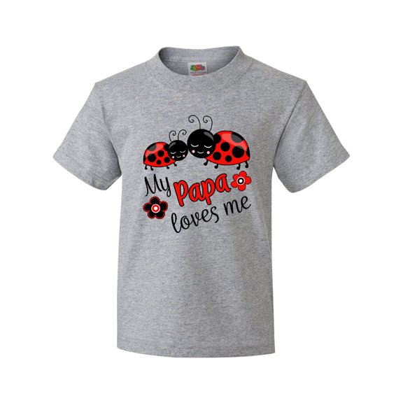 Inktastic My Papa Loves Me with Cute Ladybugs Youth T-Shirt