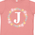 thumbnail image 4 of Inktastic Monogram Letter J Floral Rose Wreath Girls Toddler T-Shirt, 4 of 5