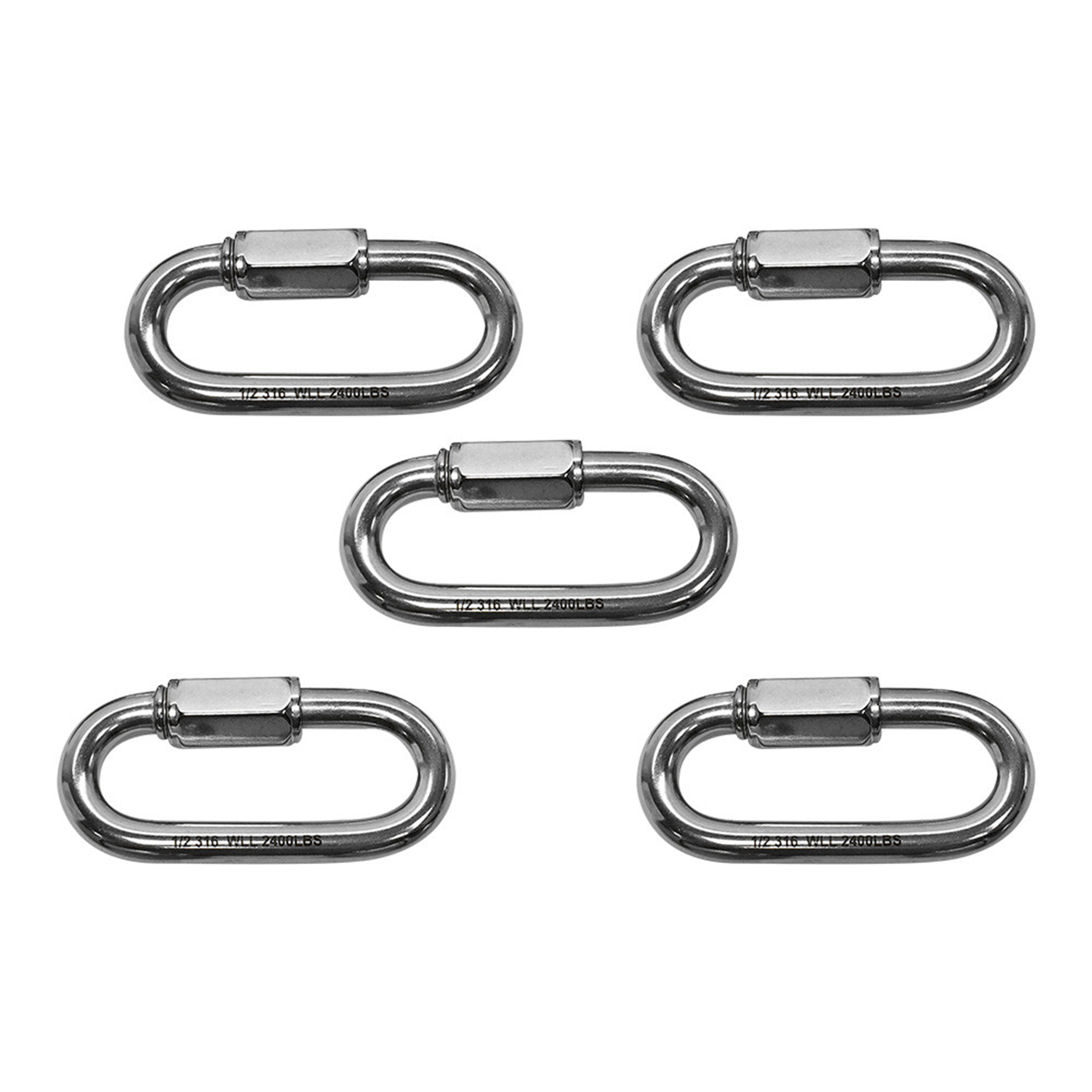 5 Pc 1/2'' Marine 316 Stainless Steel Quick Link Shackle Boat SS316