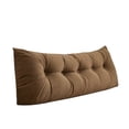 thumbnail image 2 of Tufted Headboard Backrest Cushion with Side Pocket, Long Wedge Reading Pillow for Bed Sofa Dorm, Soft Support Pillow for Reading TV and Bedroom Lounging, 39.37 Inch, Coffee, 2 of 7