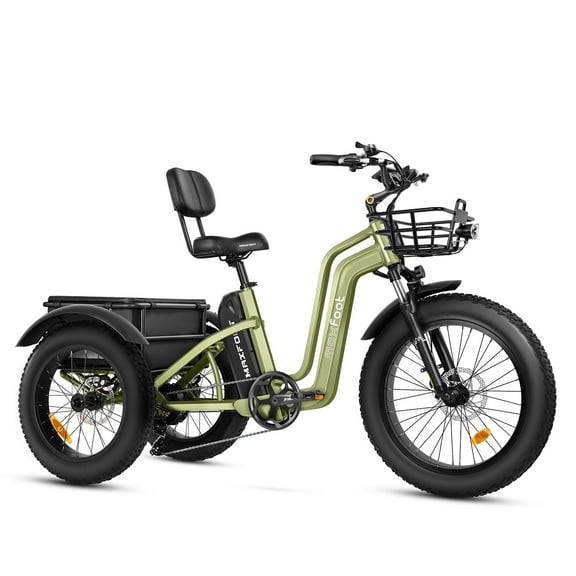 MAXFOOT MF32 Electric Tricycle for Adults, 750W Rear Drive Motor 3 Wheel Electric Bicycle with Suspension Fork, 85 Miles, 48V 20Ah UL Certified Battery, Fat Tire Electric Trike with Rear Differential