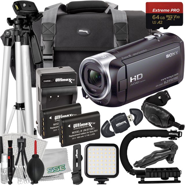 Ultimaxx Sony HDRCX405 HD Handycam with 64GB, Batteries & Tripods