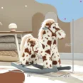 thumbnail image 7 of Kids Plush Rocking Horse, Brown & White with Realistic Sounds Plush Doll, Solid Wood Base Steel Frame 88 lbs Capacity for 12+ Months 2-5 Years Toddlers, 7 of 7