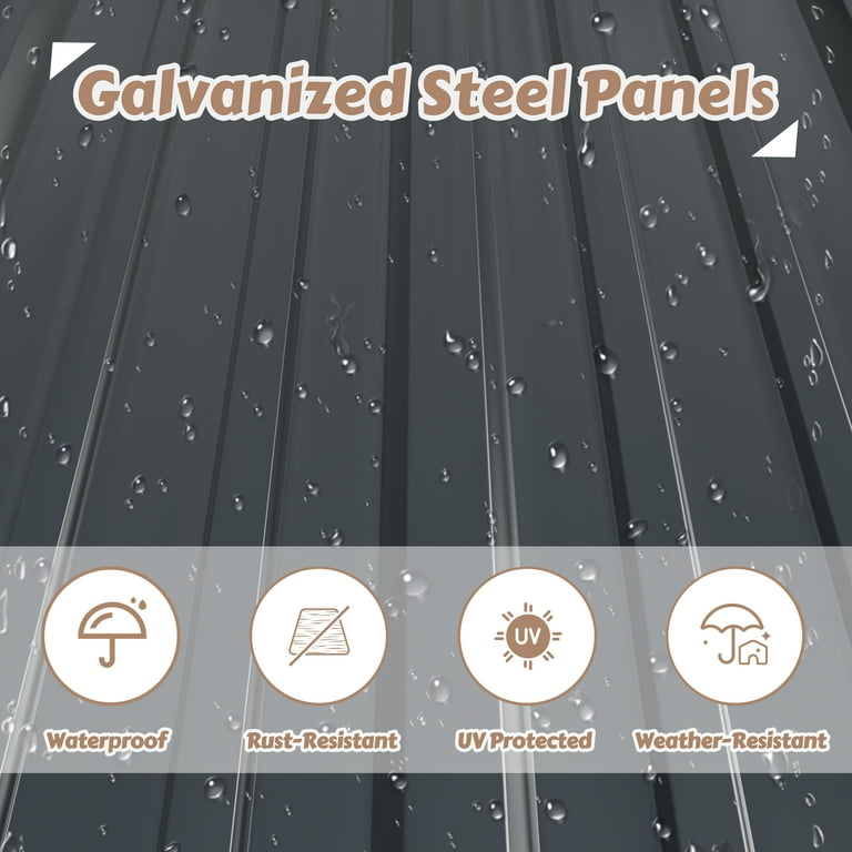 VEIKOUS, 6x10 Outdoor Storage Shed, Waterproof Metal Shelter with