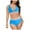 Sky Blue, variant on Linfrsh Women's High Waisted Bikini Sets Bathing Suit for Women Tummy Control Two Piece Swim Suit 2025 Swimsuit Green,M