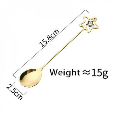 

Clearance Sale!304 Stainless Steel Pendant Star Fork Love Coffee Spoon Heart Fruit Spoon Star Design Dessert Spoon Teaspoons A