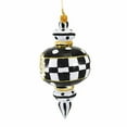 thumbnail image 3 of Huras Family Black And White Delight Icicle Reflector - 1 Glass Tree Ornament 6.0 Inch, Glass - Hand Painted Bold Design Pattern Bw964, 3 of 3