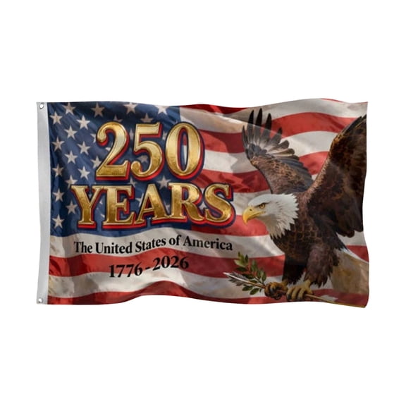 250 Anniversary Usa Flag, Vintage 250 Year American Anniversary Flag, Front And Back Print, 3x5 Ft Polyester Patriotic Flag, 1776-2026 Decor for Independence Day