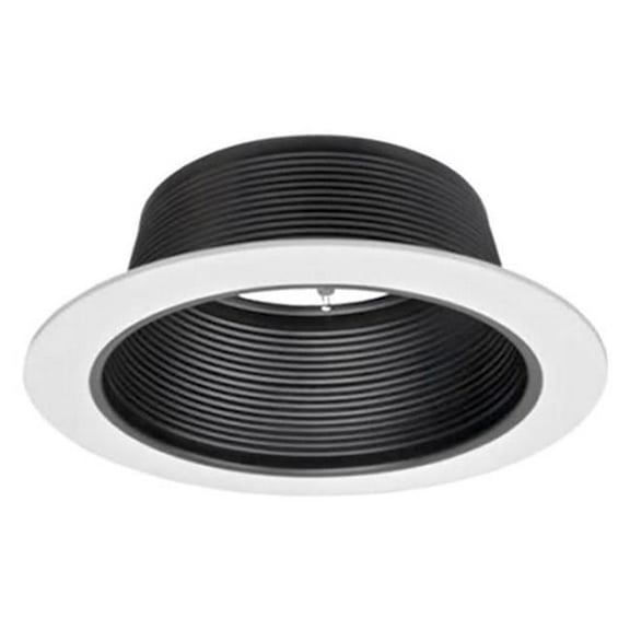 Nicor Lighting 17503 Recessed Baffle Light Fixture Round Downlight Trim - White
