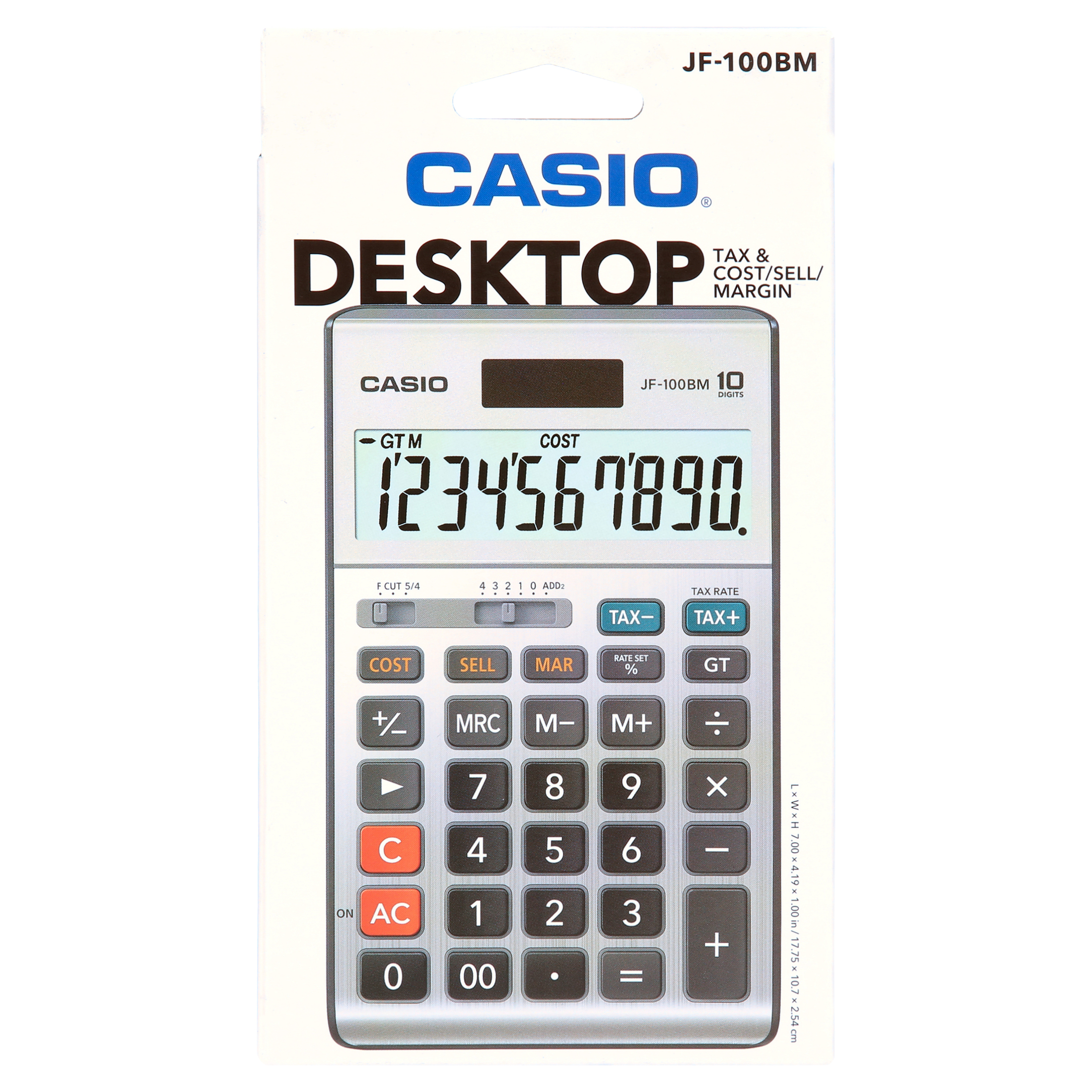 Casio JF-100MS Solar Desktop Calculator, Gold photo 2