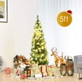 thumbnail image 7 of Favory 5FT Pencil Christmas Tree Slim Xmas Tree Unlit Skinny Artificial Christmas Tree with Foldable Metal Stand PVC Material Leaves,Green, 7 of 7