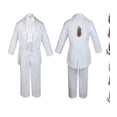 thumbnail image 1 of Baby Boy Christening Baptism Formal White Tail Suit Silver Maria on Back Sm-20, 1 of 4
