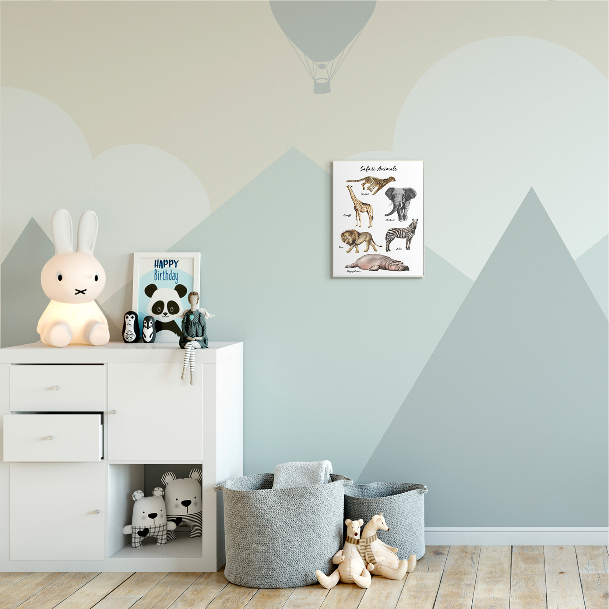 Stupell Industries Safari Animal Chart Playful Watercolor Illustrations Wall Plaque, 10 x 15, Design by Ziwei Li