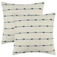 thumbnail image 2 of REGALWOVEN Striped Boho Cushion Covers 2 Pack Square Modern Farmhouse Neutral Pillowcases Blue 20 x 20 Inch, 2 of 6