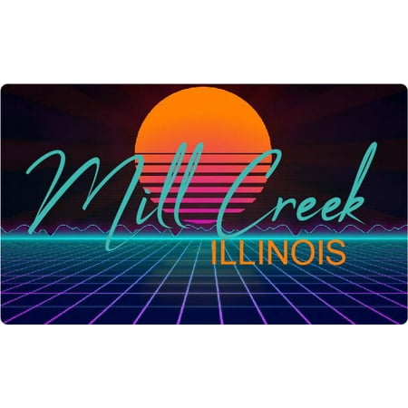 

Mill Creek Illinois 4 X 2.25-Inch Fridge Magnet Retro Neon Design
