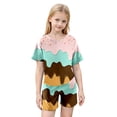 thumbnail image 3 of Tiijoy Girls Summer Outfits Ice-Cream Print Short Sleeve T Shirt Shorts Set, Sizes 2-12, 3 of 5